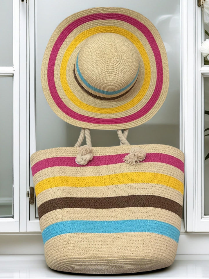 Beach bag with colorful stripes Stornfield
