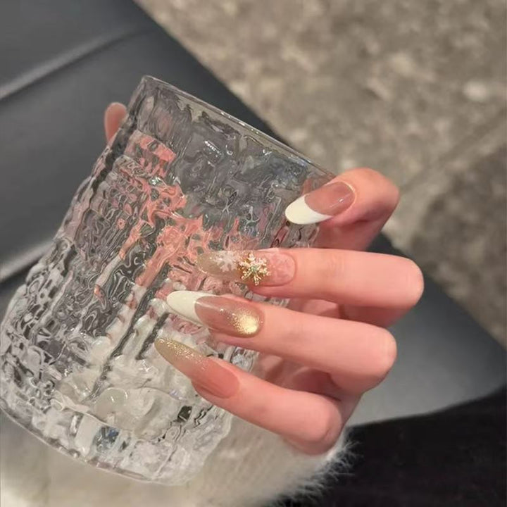Glittery French Tip Nail Art