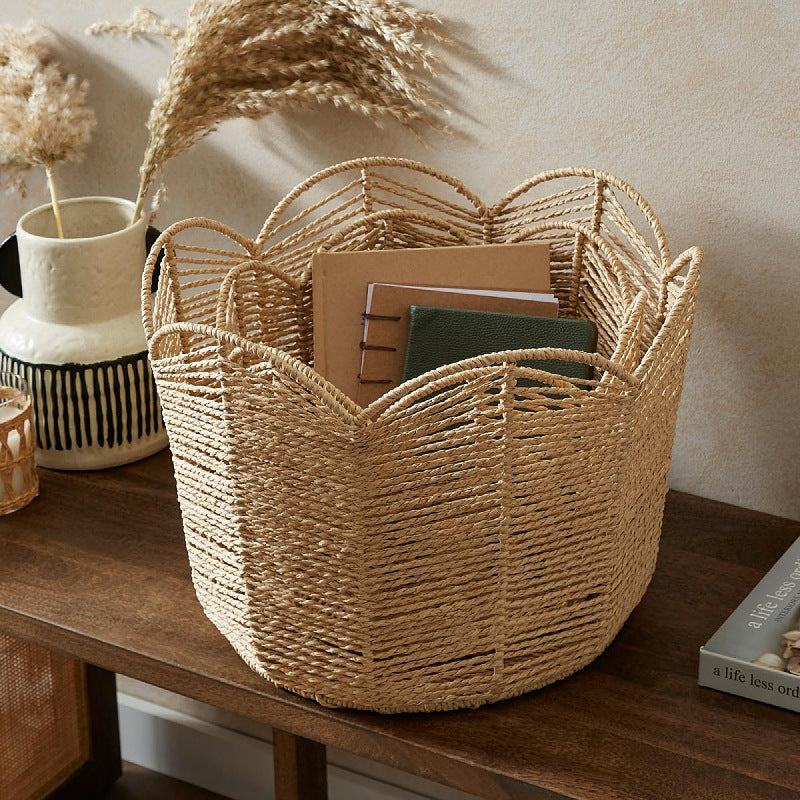 Handcrafted storage basket in leaf design Stornfield