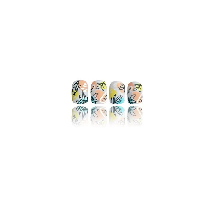Nail art set with floral accents and creative design Stornfield