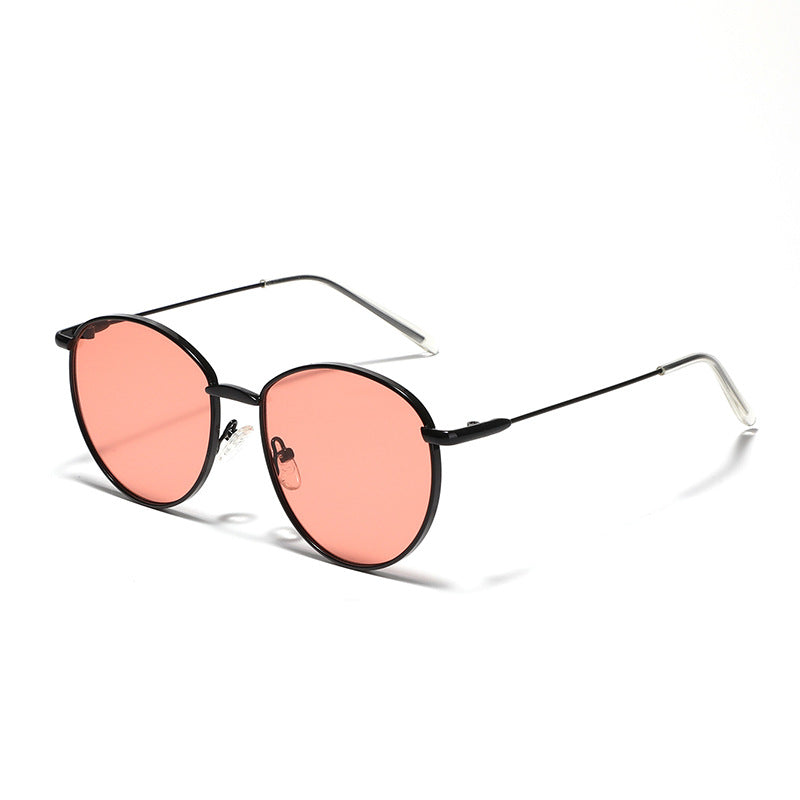 Women's round sunglasses with slim metal frame and polarized lenses Stornfield