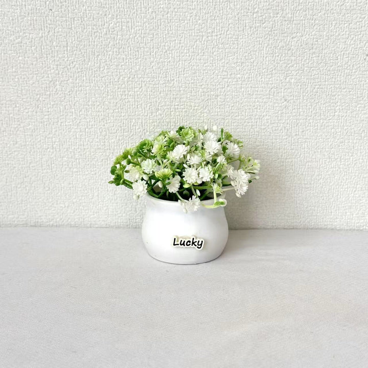 Lifelike Miniature Potted Floral Arrangement