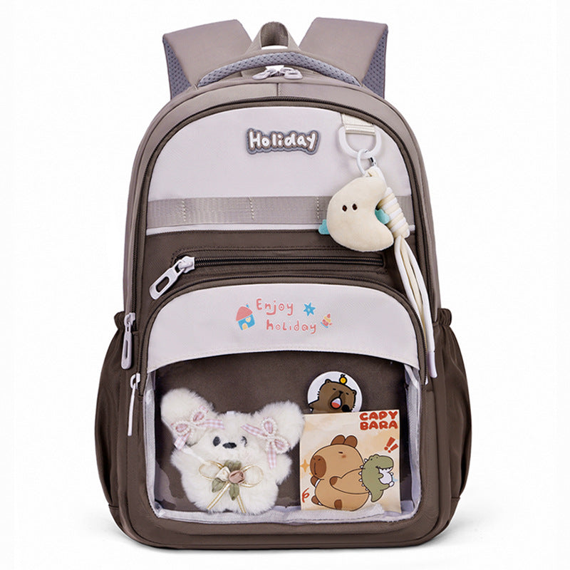 Playful school backpack with transparent compartment and creative accents Stornfield