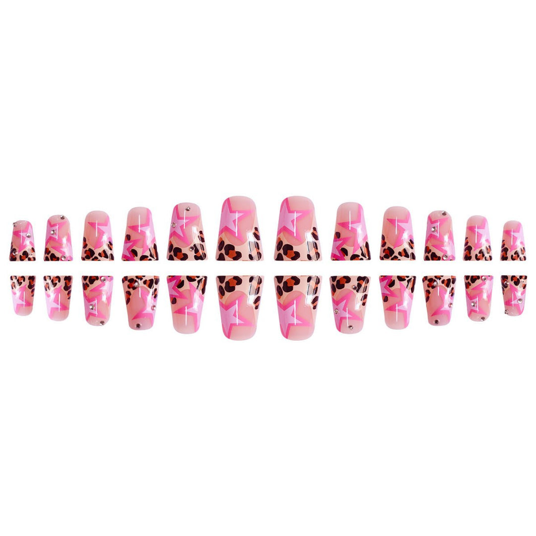 Artistic Star-Embellished Press-On Nail Set Stornfield