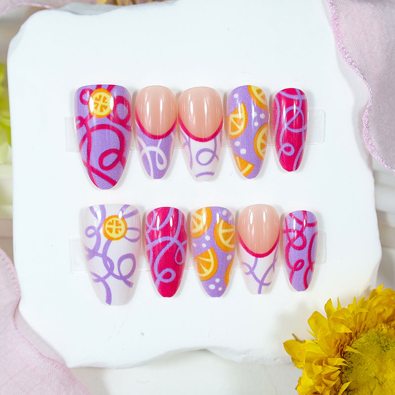 Artificial nail set with colorful and creative designs Stornfield