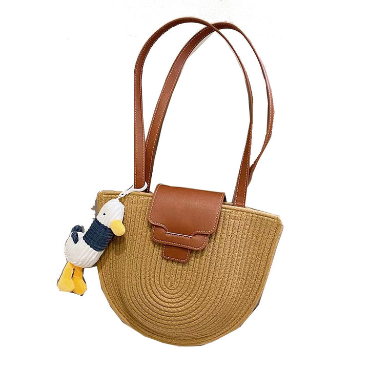 Fashionable Tote Bag Made of Woven Material with Playful Pendant Stornfield
