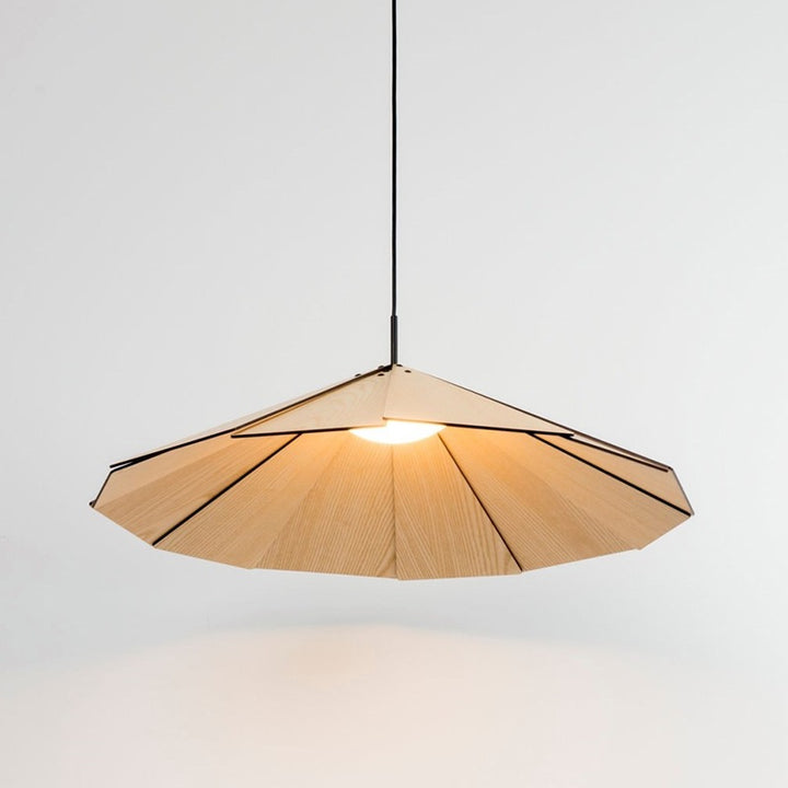 Modern Geometric Wooden Pendant Light