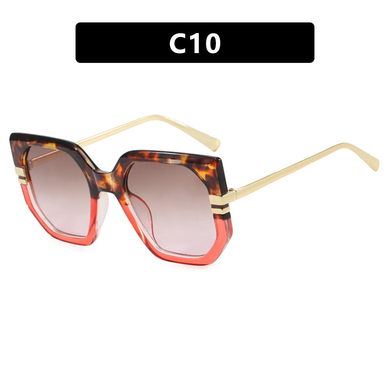 Women's geometric sunglasses with luxurious gold frame and polarized lenses Stornfield