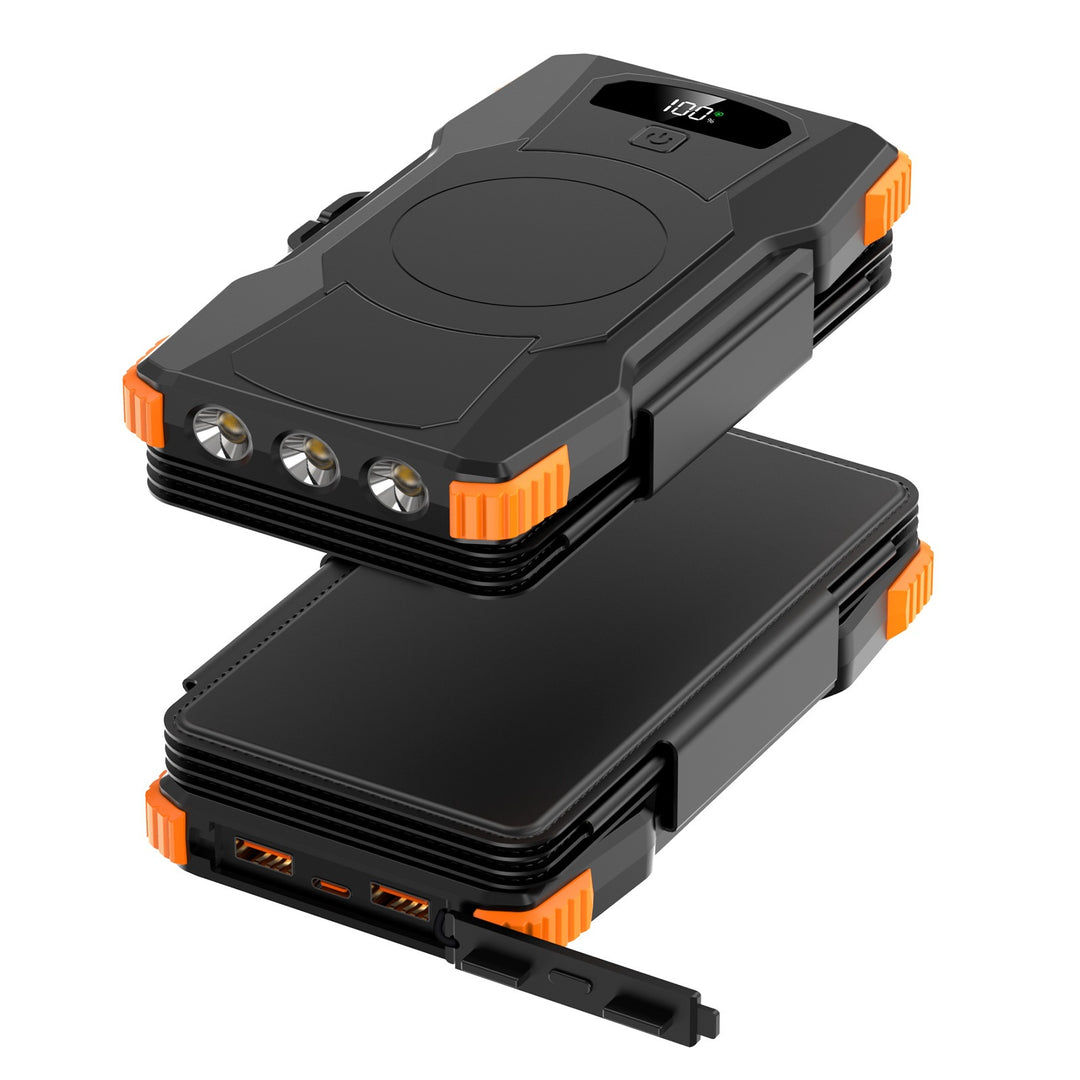 Power bank with solar charging and LED lights Stornfield
