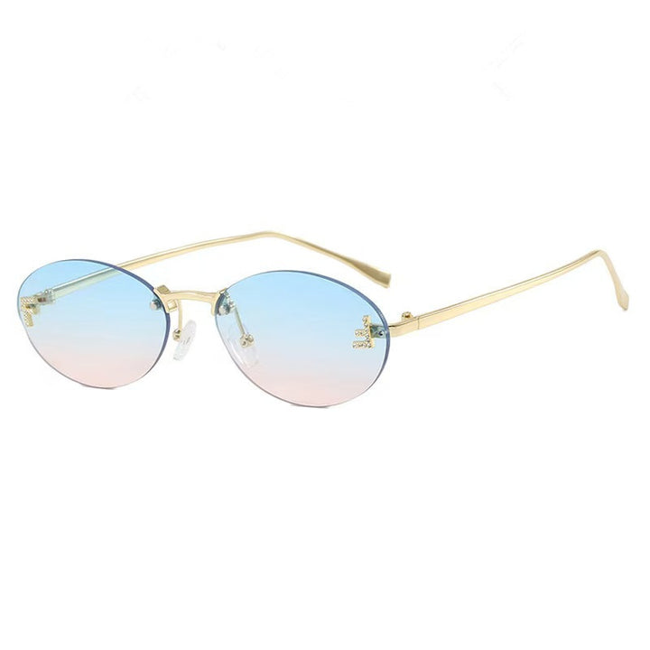 Sleek Metal Oval Sunglasses Stornfield