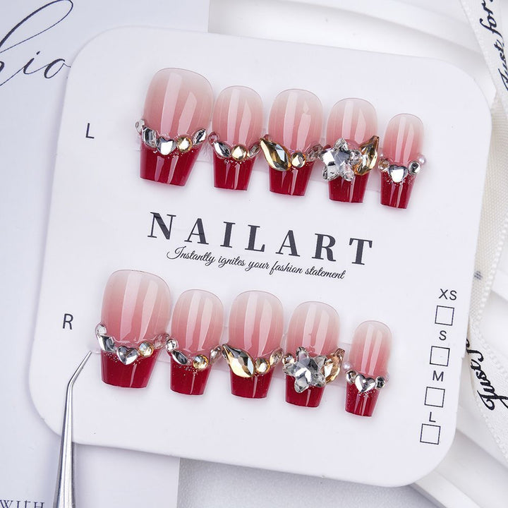 Artistic Press-On Nail Set with Cute Character Designs Stornfield