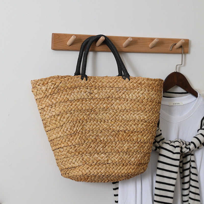Elegant Basket Bag with Contrast Handles Stornfield