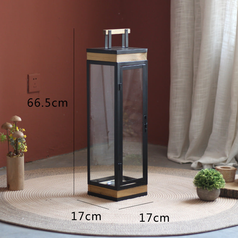 Decorative Lantern with Wooden Handle Stornfield