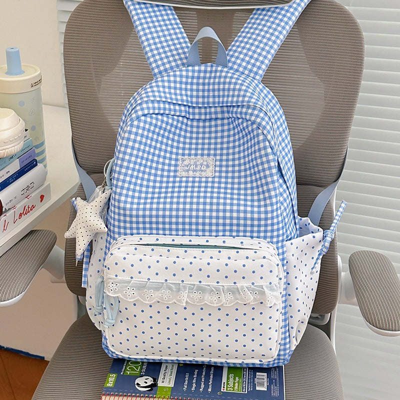 Stylish Gingham Pattern Backpack Stornfield