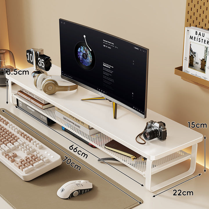 Ergonomic Desktop Monitor Lift with Ventilated Under-Shelf Organizer