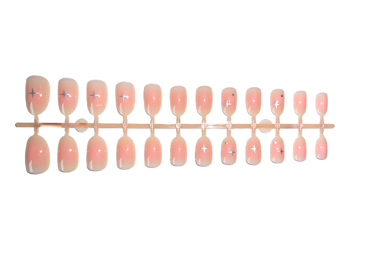 Nail art set with elegant French accent and glitter details Stornfield
