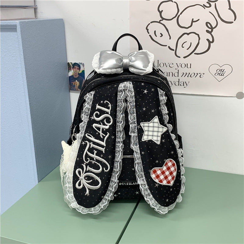 Embroidered Bunny-Themed Backpack Stornfield