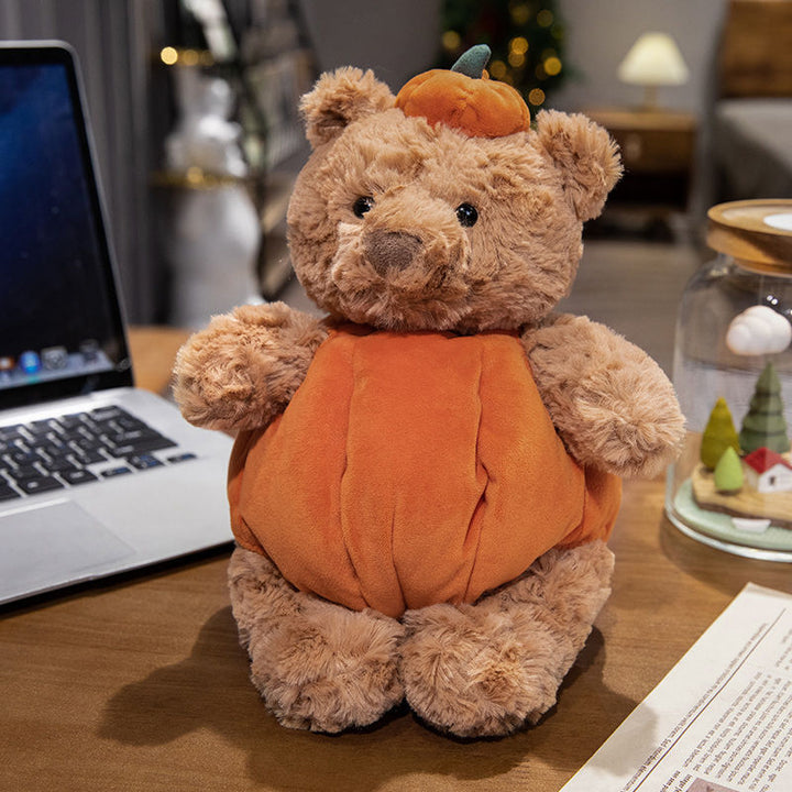 Pumpkin Costume Plush Teddy Bear with Squishy Body and Ultra-Soft Fur Stornfield
