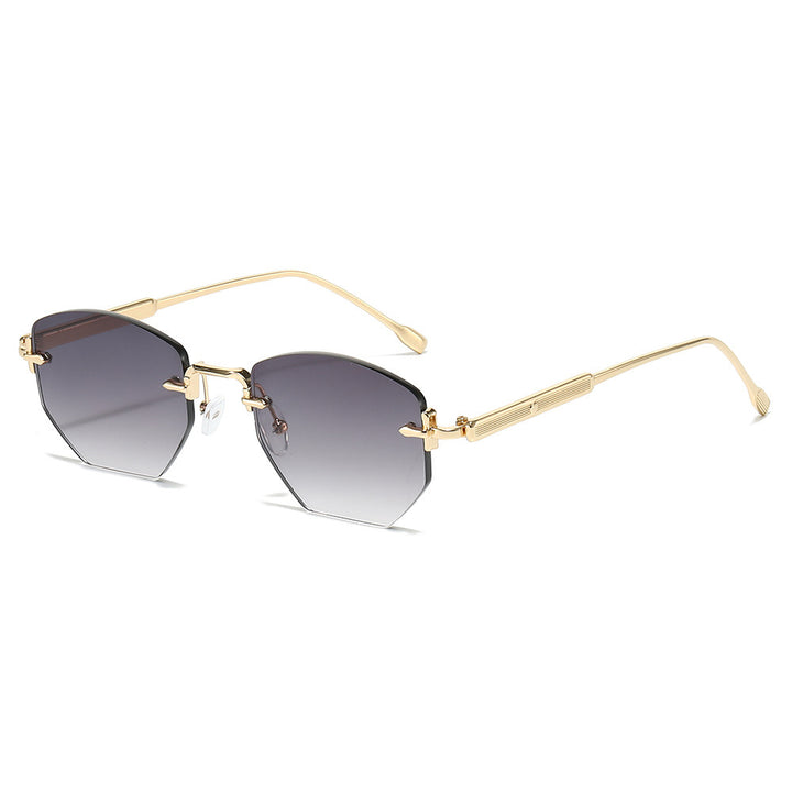 Geometric Frame Sunglasses with Elegant Gold Accents Stornfield