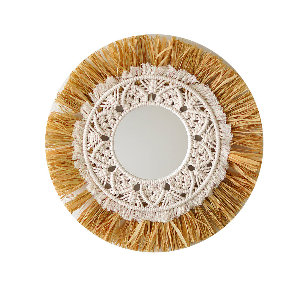 Decorative Macrame Round Wall Mirror Stornfield