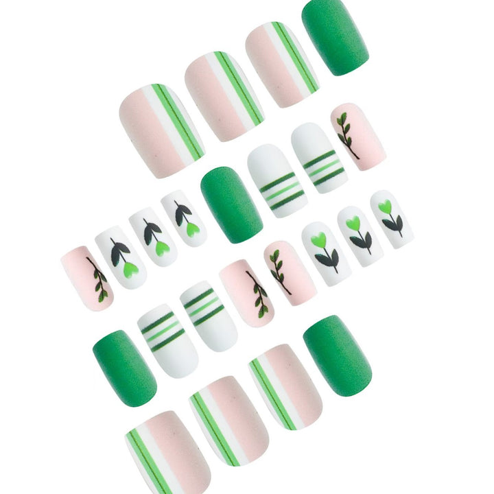 Artistic Botanical Press-On Nail Art Set Stornfield