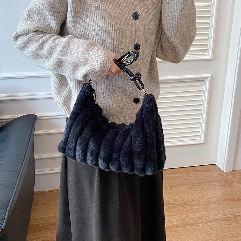 Luxurious Faux Fur Hobo Bag Stornfield