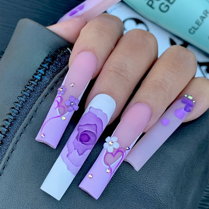 Artificial Nail Set with Floral Patterns Stornfield