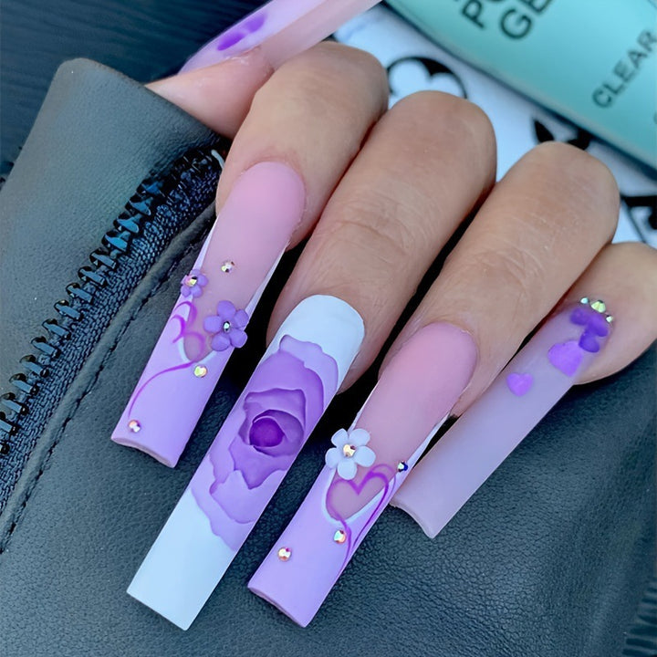 Artificial Nail Set with Floral Patterns Stornfield