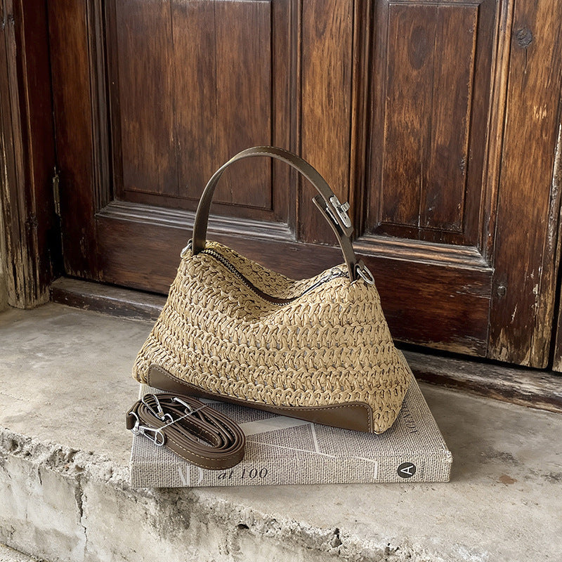 Stylish Striped Woven Handbag
