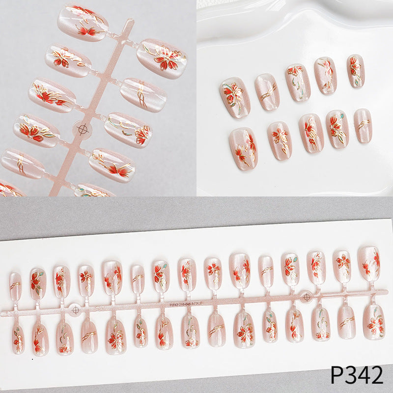 Floral Design Press-On Nail Set Stornfield