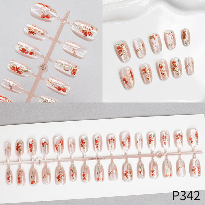 Floral Design Press-On Nail Set Stornfield