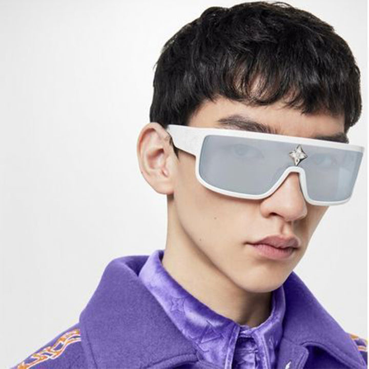 Women's sunglasses in futuristic oversized design with sparkling decor Stornfield