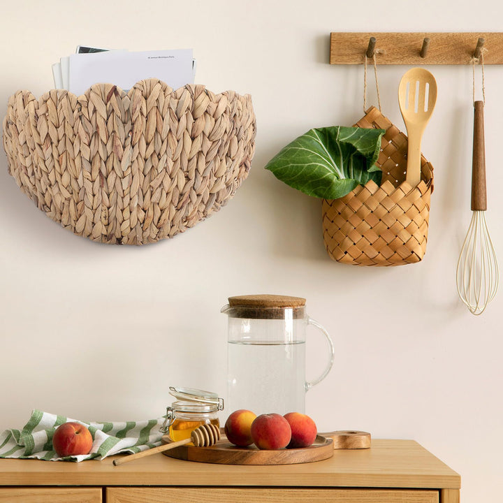 Handwoven decorative basket with wave pattern Stornfield