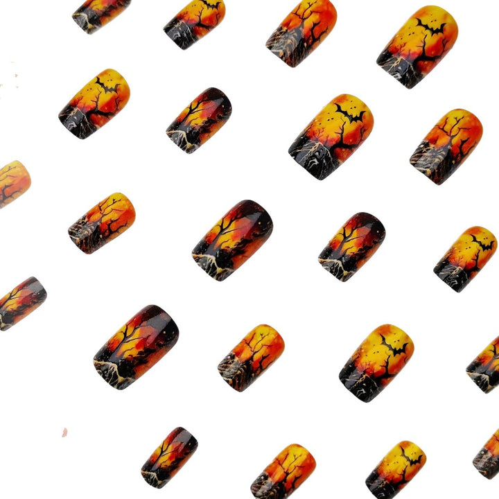 Creative Halloween Art Nails in Mysterious Night Design Stornfield