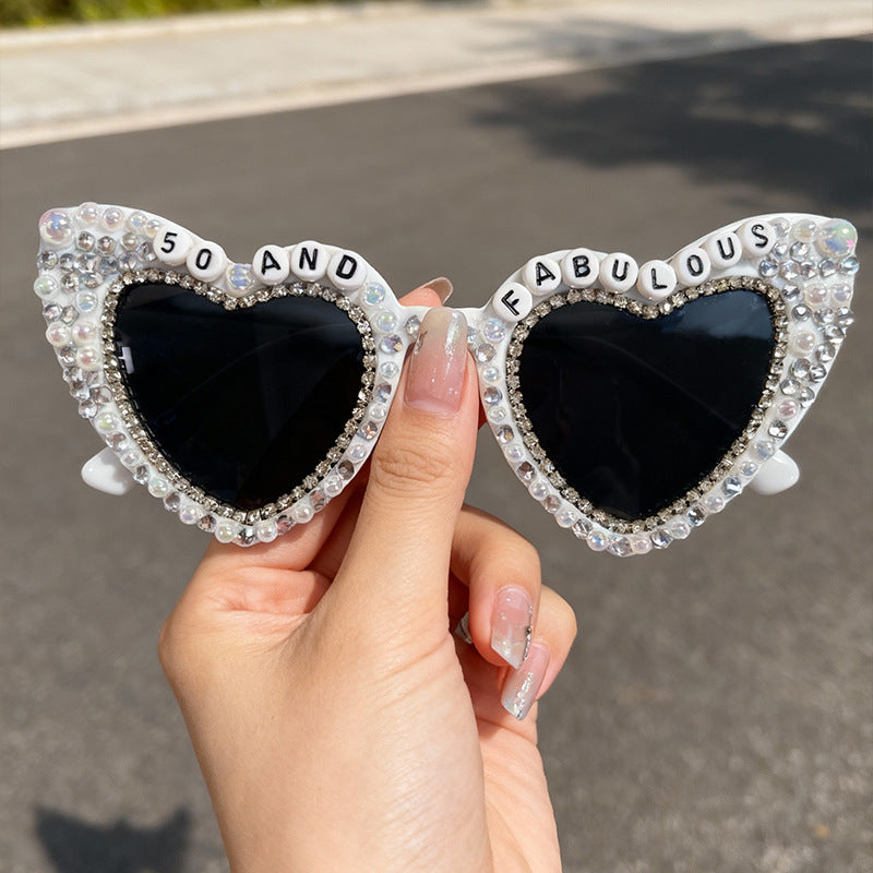 Heart-Shaped Pearl-Embellished Sunglasses Stornfield