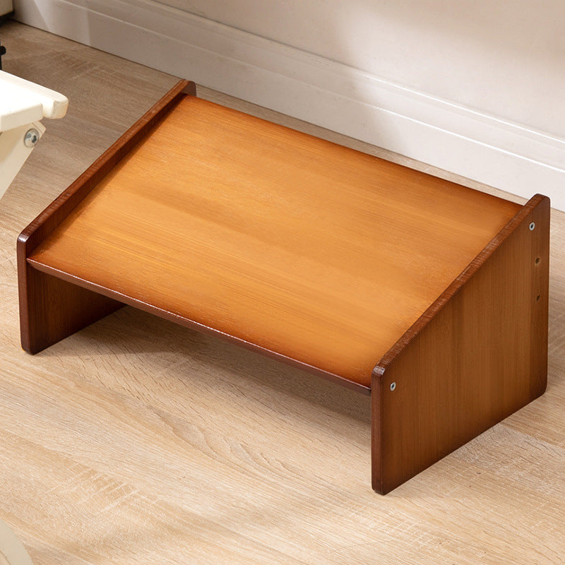 Height-adjustable footstool made of high-quality wood Stornfield