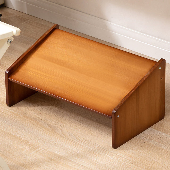 Height-adjustable footstool made of high-quality wood Stornfield