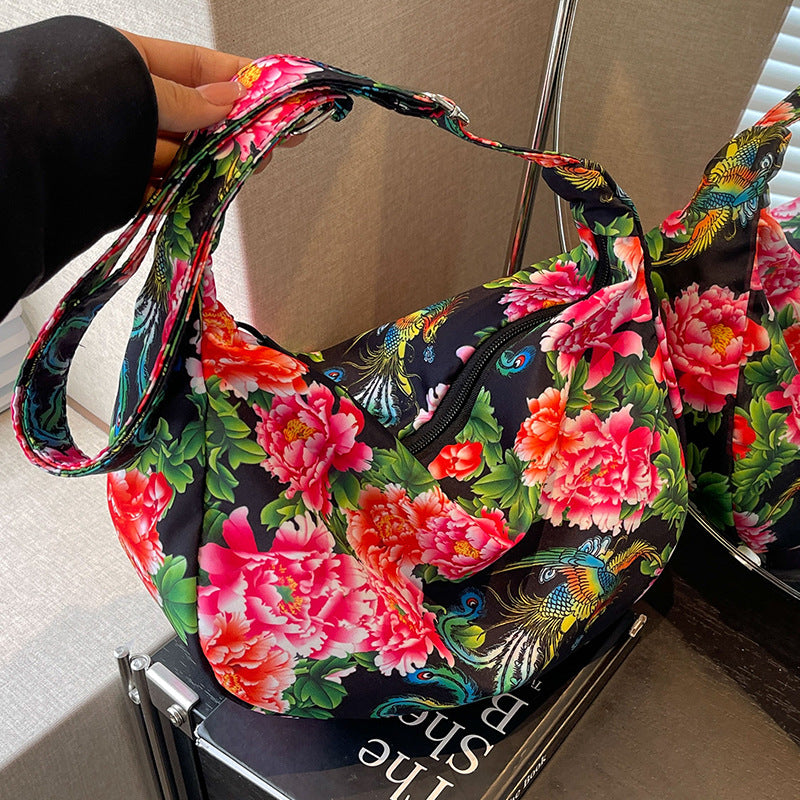 Floral Print Hobo Bag