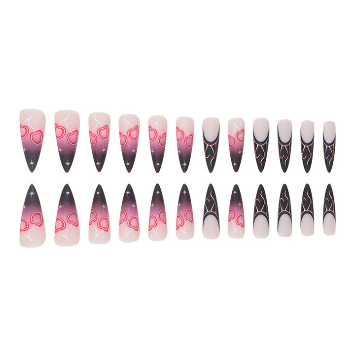 Stiletto Nail Art Extensions with Heart Design Stornfield