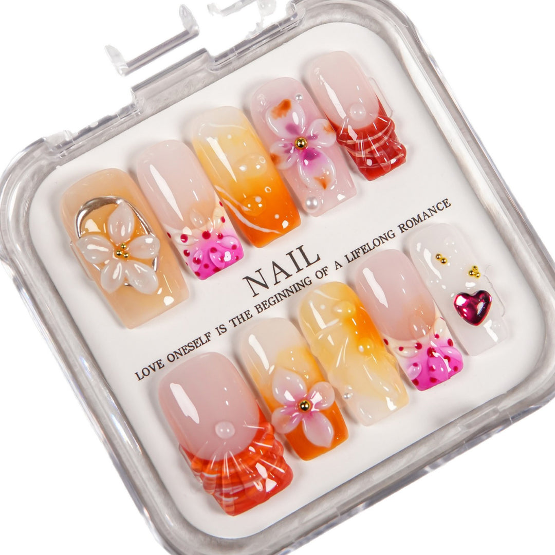 Artistic Floral Nail Enhancements Set