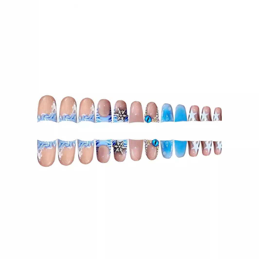 Artistic Acrylic Nail Enhancements with Gem Accents Stornfield