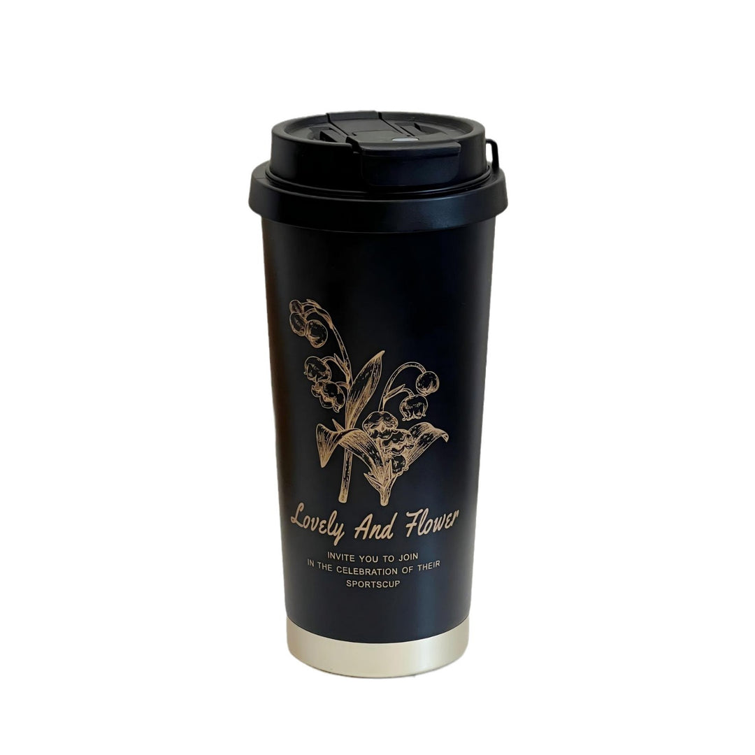 Women Travel Mug with Elegant Flower Illustration Stornfield