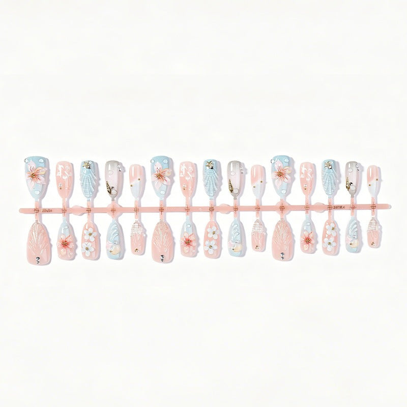 Nail art set with creative floral designs Stornfield