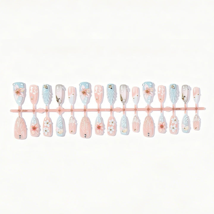 Nail art set with creative floral designs Stornfield