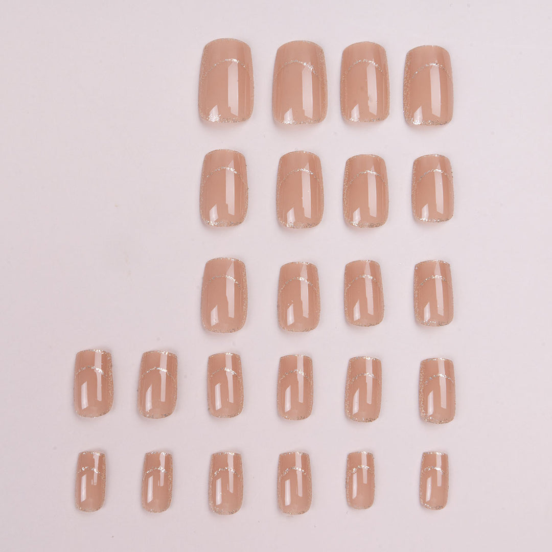 Elegant Press-On Nails with Glitter Accents