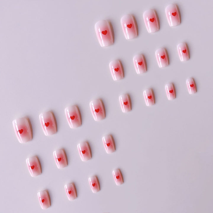 Artificial Nail Set with Romantic Heart Designs Stornfield