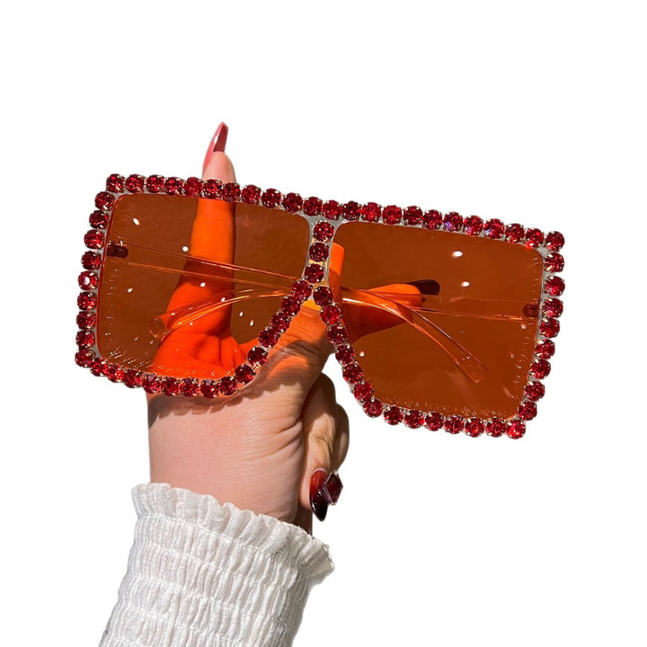Women's Oversized Sunglasses with Sparkling Rhinestone Frame Stornfield