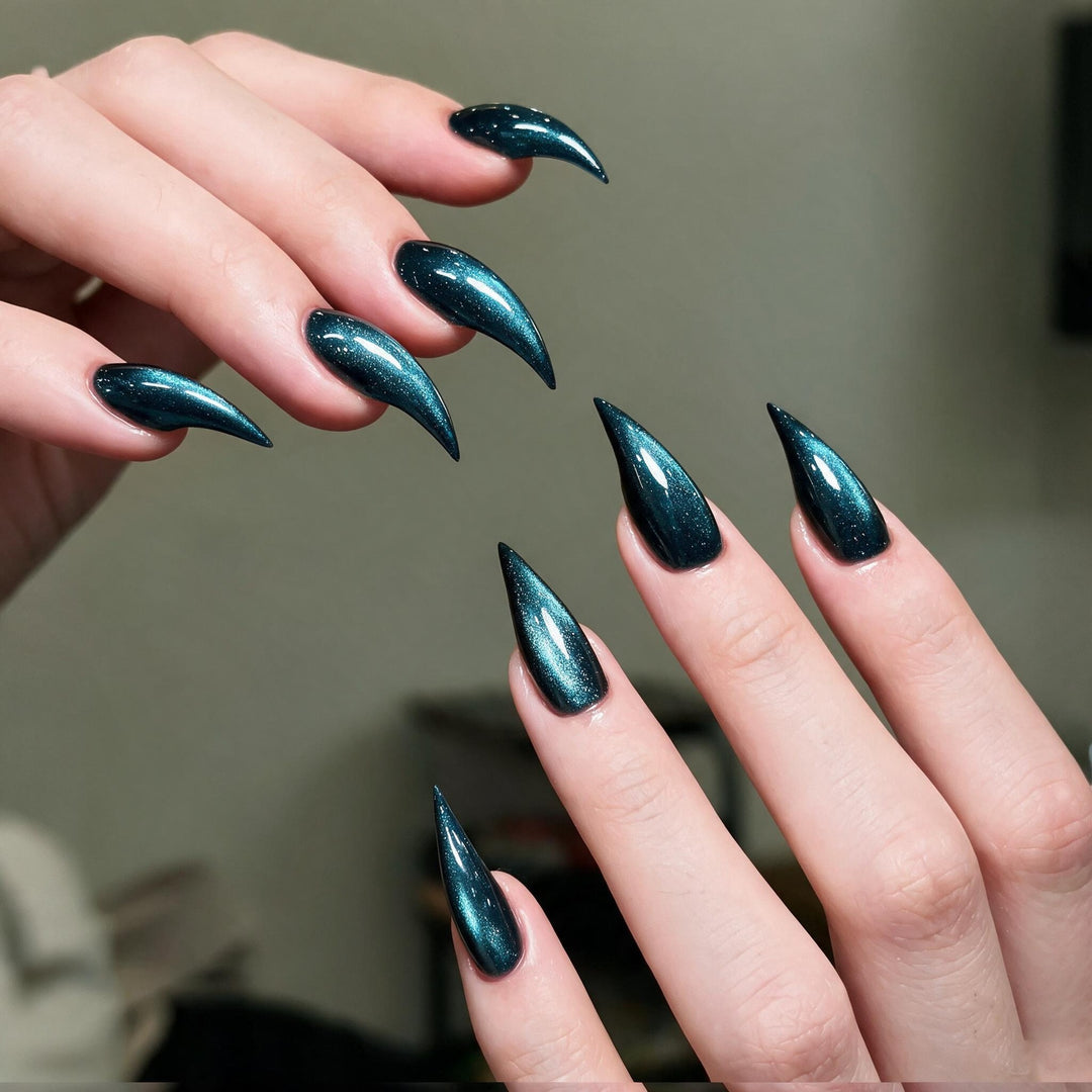 Artistic Stiletto Press-On Nail Set with Glossy Finish Stornfield