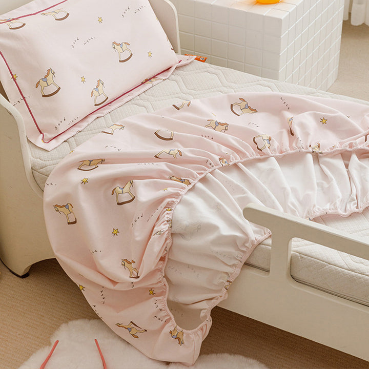Toddler Fitted Bed Sheet and Pillowcase Set