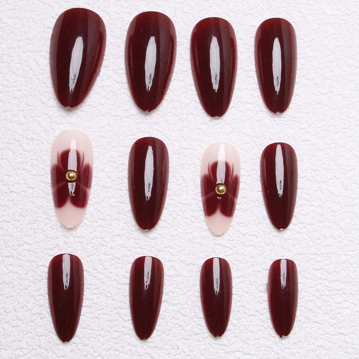 Glamorous Floral Accent Press-On Nails Stornfield